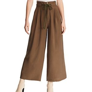 Aqua | Pleated Wide Leg Pants Olive